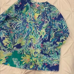 NWOT Lilly Pulitzer Elsa Silk Blouse Sz XL
